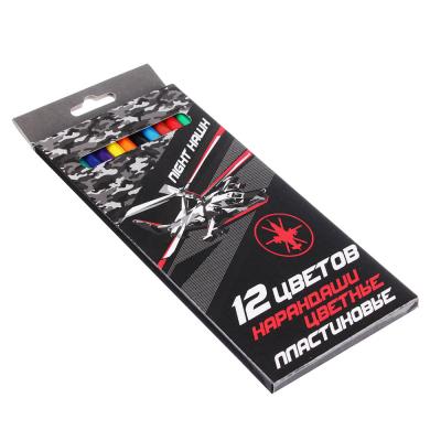 Найт Хоук Карандаши, 12 цветов, шестигранные заточенные, пластик, в карт.коробке с подвесом от интернет-магазина Континент игрушек