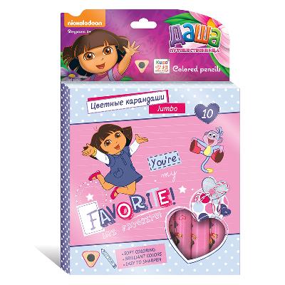 Карандаши цв.  Трехгр-е,JUMBO,10 цв,"Даша-путеш." от интернет-магазина Континент игрушек
