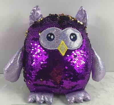 Сова с пайетками, 20 см
