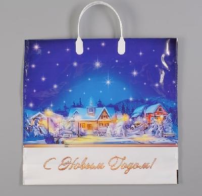 Пакет "Первый снег", полиэтиленовый с пластиковой ручкой, 38 х 35 см, 90 мкм от интернет-магазина Континент игрушек