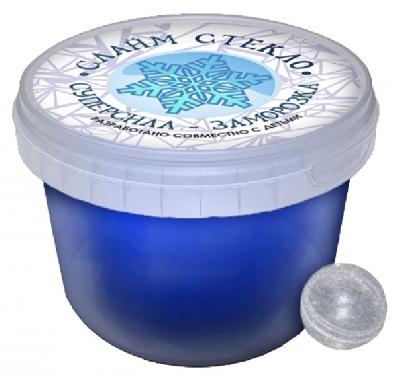 Слайм СТЕКЛО синий с капсулой серебро внутри, 90 гр в банке, арт. 1239 от интернет-магазина Континент игрушек