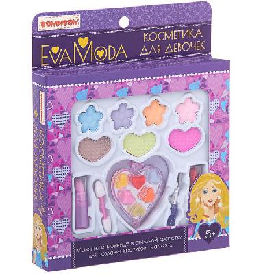 Набор детской декорат. косметики Bondibon Eva Moda, ВОХ 22х18х 3 см, тени для век (8 оттенков; 5,7г) от интернет-магазина Континент игрушек