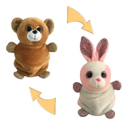 Перевертыши. Зайка/Медведь 16 см, игрушка мягкая.