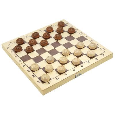 Игра настольная. Шашки деревянные, поле 29см х 29см от интернет-магазина Континент игрушек