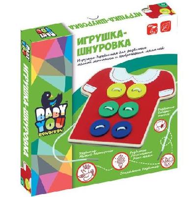 Игр. дерев., Шнуровка, Bondibon, BOX 17х18х1 см., арт. TKB094