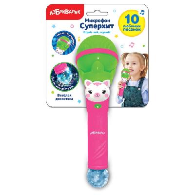 Микрофон Суперхит Веселая дискотека Зеленый от интернет-магазина Континент игрушек