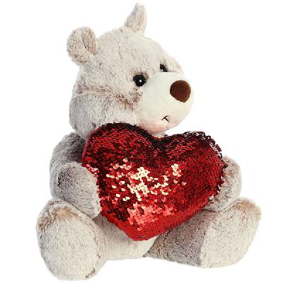 Aurora Игрушка мягкая Медведь Большое сердце 30 см 190114C