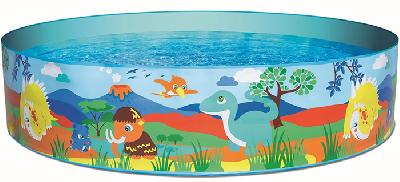 Бассейн надувной «Дикие животные», жёсткий борт, 183 х 38 см, от 2 лет, 55022 Bestway