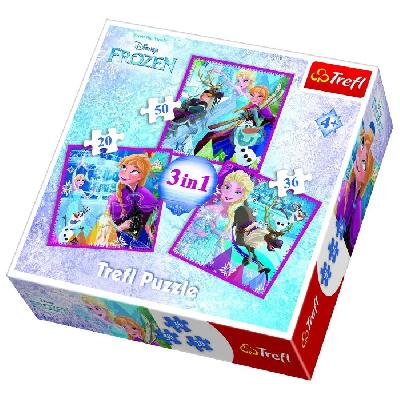 Пазл Trefl 3в1 Холодное сердце 34832 от интернет-магазина Континент игрушек