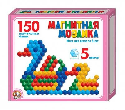Мозаика магнитная шестигранная 150 фишек / 5 цветов от интернет-магазина Континент игрушек
