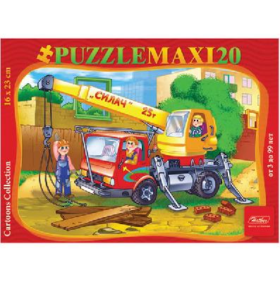 ПАЗЛЫ 20 элементов А5ф 230Х165мм MAXI Автокран Силач от интернет-магазина Континент игрушек