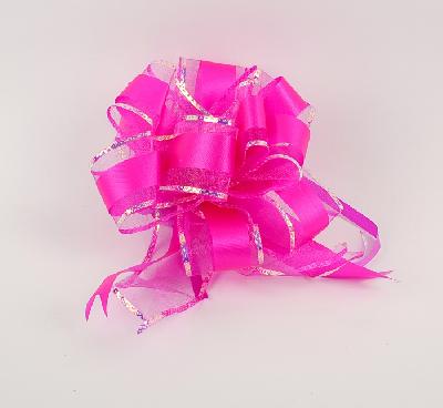 Бант-шар №5 органза с полосой пластик, малиновый 1020438 от интернет-магазина Континент игрушек