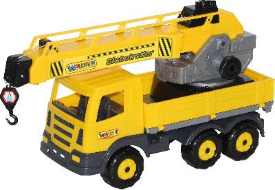 Автомобиль-кран Престиж, с поворотной платформой (в сеточке) 48,5х16,5х27,5 см. от интернет-магазина Континент игрушек