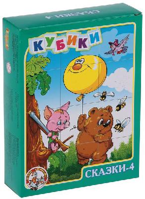 Кубики "Сказки-4" 12 шт от интернет-магазина Континент игрушек