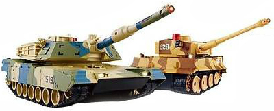 Радиоуправляемый  танковый бой (2 шт. в коробке) свет, звук 1519-1529 от интернет-магазина Континент игрушек