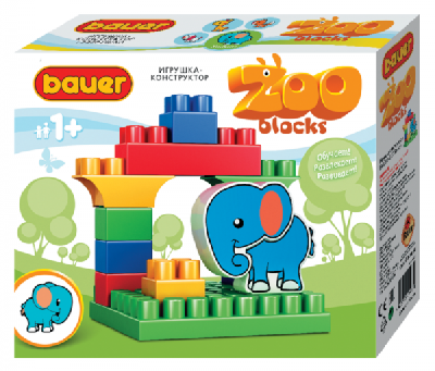 Конструктор Bauer Зооблокс Слон 20х6х17 см. от интернет-магазина Континент игрушек
