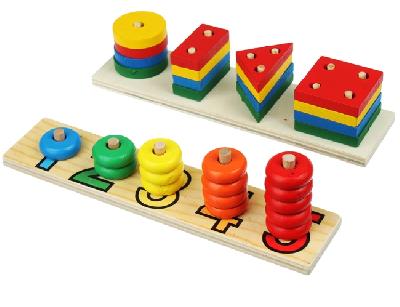 Сортер "Лесенка", дерево, 21х4,5х5см, 2 дизайна