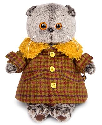 Кот Басик в пальто с желтым меховым воротником 19 см мягкая игрушка от интернет-магазина Континент игрушек