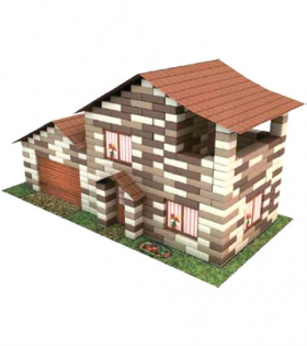 Констуктор из кирпичиков. Дом с гаражом 490 деталей от интернет-магазина Континент игрушек