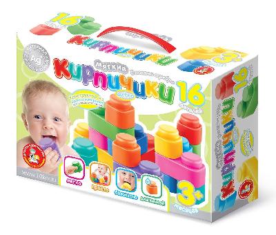 Конструктор "Мягкие кирпичики extra" 16 деталей (с ионами серебра)