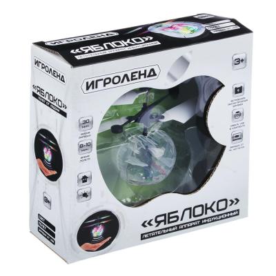 Игроленд Аппарат летательный индукционный "Яблоко", полет от руки, 1канал, АКБ,ЗУ, пласт., 18х6,6х17 от интернет-магазина Континент игрушек