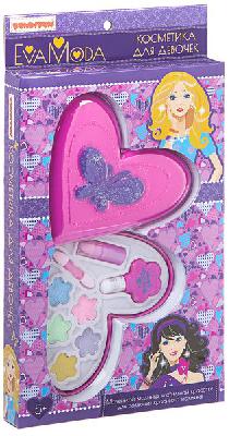 Картинка Набор детской декорат. косметики Bondibon Eva Moda, BOX 28,1х18,2х3,3 см, косметичка-сердце с тенями от интернет-магазина Континент игрушек Набор детской декорат. косметики Bondibon Eva Moda, BOX 28,1х18,2х3,3 см, косметичка-сердце с тенями от интернет-магазина Континент игрушек