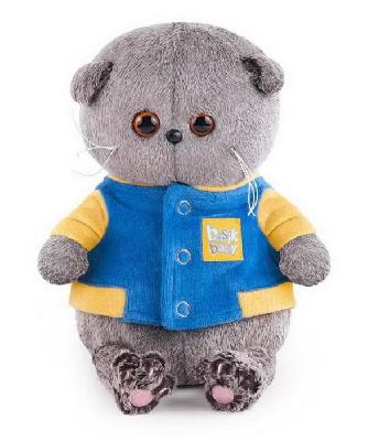 Кот Басик baby в синей куртке с желтой отделкой мягкая игрушка от интернет-магазина Континент игрушек