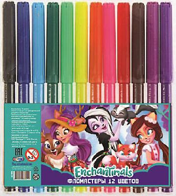 Фломастеры 12 цветов, Enchantimals, на водной основе от интернет-магазина Континент игрушек