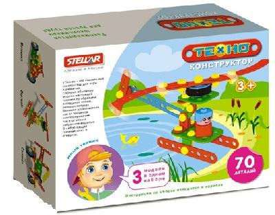 Конструктор Техно, 70 деталей, Вертолет от интернет-магазина Континент игрушек