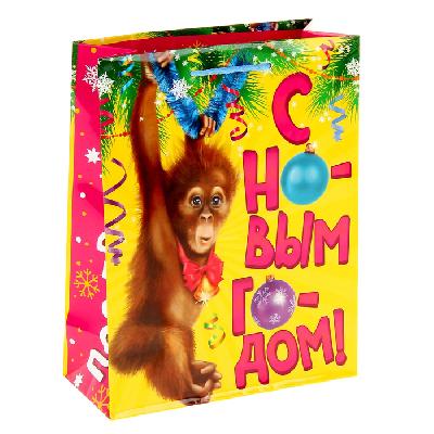 Пакет вертикальный "С Новым годом", 31х40 см от интернет-магазина Континент игрушек