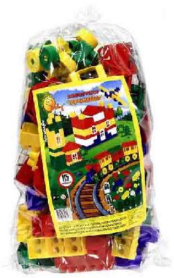 Конструктор "Самоделкин" (Строитель, большой, 115 эл. с паровозом) 22х16х35,5 см от интернет-магазина Континент игрушек