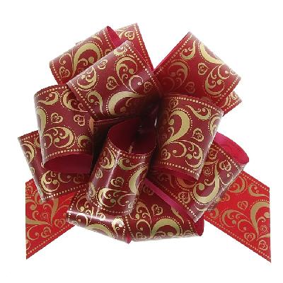 Бант-шар №5 "Золотое сердце" на бордовом 894843 от интернет-магазина Континент игрушек