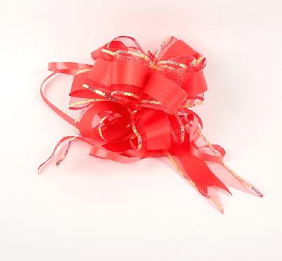 Бант-шар №5 органза с полосой пластик, красный 1020437 от интернет-магазина Континент игрушек