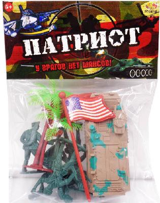 Военный набор с тематическими аксессуарами, 9 предметов, в пакете, 19x15x4 см от интернет-магазина Континент игрушек