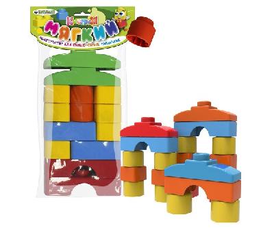 Конструктор мягкий для малышей     ( в пакете) 14 деталей от интернет-магазина Континент игрушек