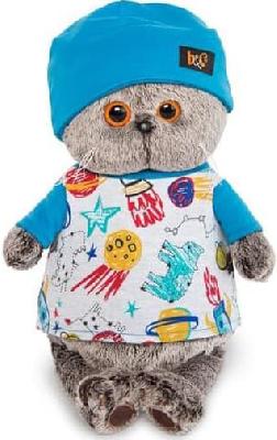 Басик в футболке космос и в шапочке 25 см от интернет-магазина Континент игрушек