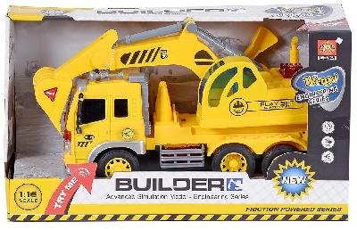 Экскаватор 1:16, инерционный, световые и звуковые эффекты, 28.5x8.5x16см от интернет-магазина Континент игрушек