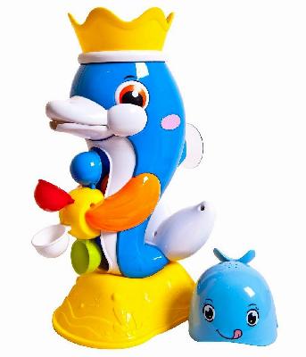Игрушка для ванной "Мельница-горка Дельфин с формочкой", 27х12,5х33 см
