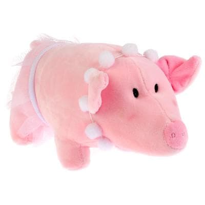 Свинка с бусами, в юбке-пачке, 15 см.