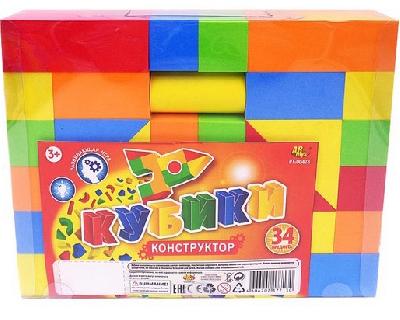 Кубики мягкие, в наборе 34 предмета, в пакете от интернет-магазина Континент игрушек