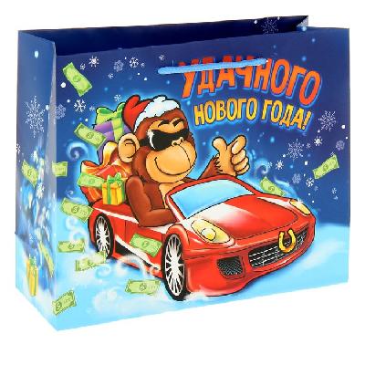 Пакет "Обезьянка в тачке", 40х31 см от интернет-магазина Континент игрушек