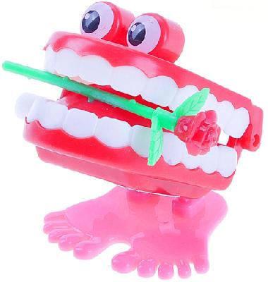 Заводная игрушка "Челюсти с розой", прыгают 672202