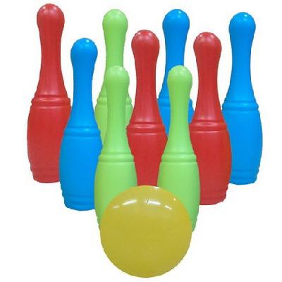 Выдувка. Кегли набор 9 шт. + 1 маленький мяч (сетка)