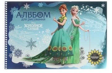 Альбом для рисования А4, 40 листов на гребне «Холодное сердце DISNEY», обложка мелованный картон, фо от интернет-магазина Континент игрушек
