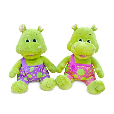 Бегемот в цветных штанишках музыкальный 21 см