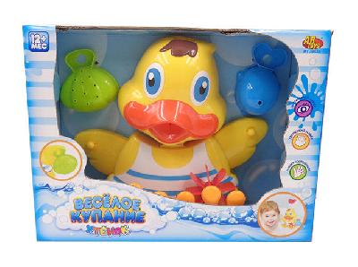 Веселое купание. Утенок-мельница для ванной, в наборе с аксессуарами (3 предмета), в коробке, 31,8x2