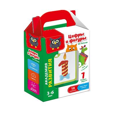 Игра настольная "Карточки на кольце "Цифры и фигуры" от интернет-магазина Континент игрушек