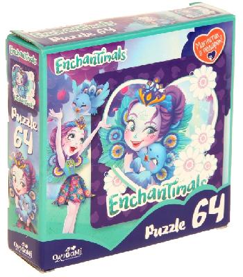 Пазл 64 Энчантималс Пэттер Павлина и Флэп (магнитик в подарок) от интернет-магазина Континент игрушек