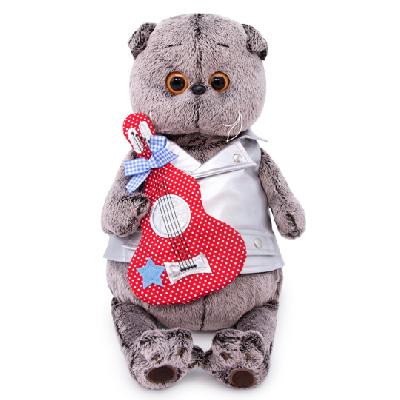 Кот Басик в жилете с гитарой 30 см от интернет-магазина Континент игрушек