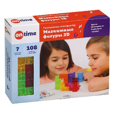 Головоломка-конструктор "Магнитные фигуры 3D", 7 деталей, 108 заданий от интернет-магазина Континент игрушек